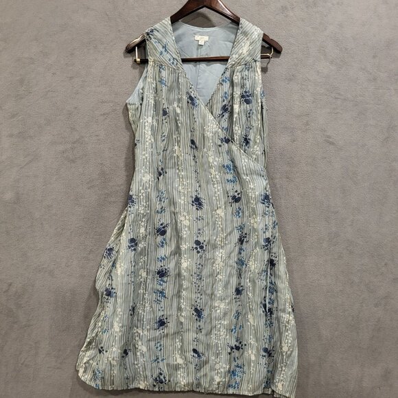 J. Jill Wrap Midi Dress Women's Size 10 Lined Sleeveless Floral Print Cottage - Picture 1 of 5